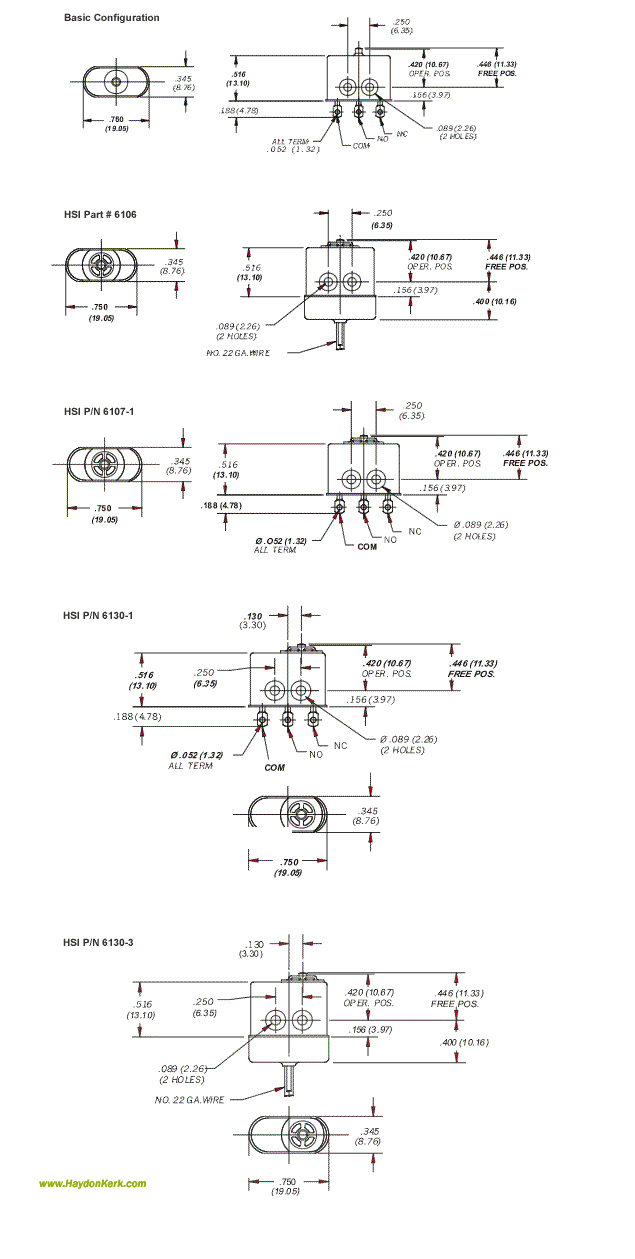Haydon Environmentally Sealed Switch 6100 Series