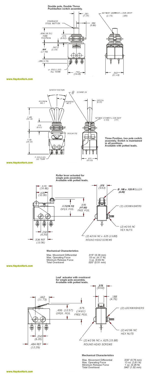 Haydon Environmentally Sealed Switch 6700 Series